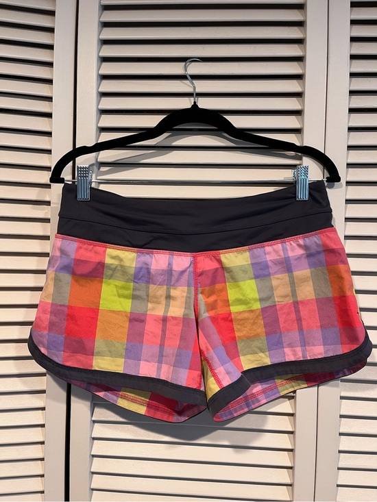 lululemon athletica Pants - lululemon athletica Multi-Color Plaid Athletic Shorts with Black Waistband